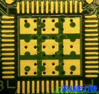 這也是不好的通孔設(shè)計(jì)，但部份通孔已經(jīng)用綠漆(mask)蓋上，但仍有部份通孔未塞孔。 