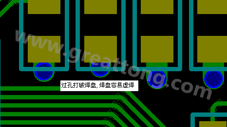PCB設計案例分析：過孔破焊盤，造成SMT虛焊