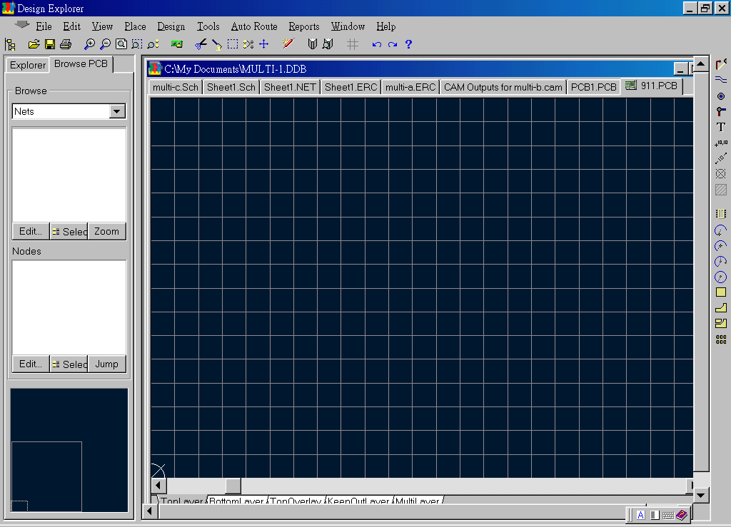 先預(yù)備一個(gè)PCB編輯環(huán)境，不必設(shè)置邊界。