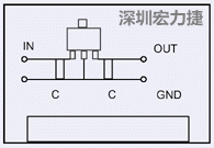 圖3：降壓電路的PCB設計示例。