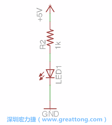 如圖所示放置一個開關(guān)（switch）、10K電阻器（10k resistor）和0.1μF的電容（0.1μF capacitor），并把開關(guān)的一端連到接地端上。