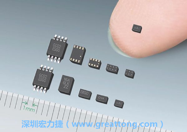 常規(guī)IC與WLP制作的封裝設(shè)計元件，尺寸有極大的差異，WLP僅需晶粒尺寸就有相同的電氣特性。