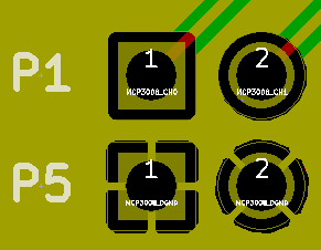 TOP層鋪鋪的狀態(tài)，到下方排pad為GND，連接GND Copper zone 都是設(shè)定Thermal relief Pad