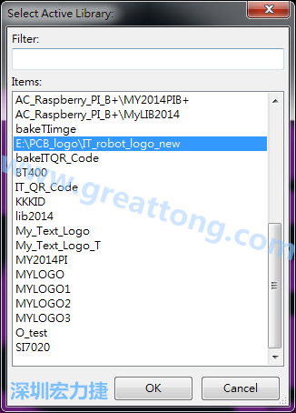 若要存到另外一個library 里， 要點選在File->Current library 重新再選擇Active Library， 就可以點選 File->Save Module in Acitve library 
