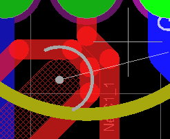 圖28 雙層手動(dòng)布線?使用Shift +SPACEBAR來(lái)選擇各種線的角度模式。