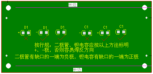 關(guān)于二極管、鉭電容的極性標注